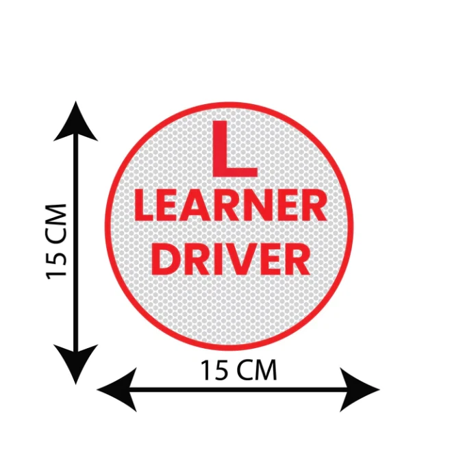 Pack Of 2 Reflective L-Board Learner Driver Vinyl Sticker