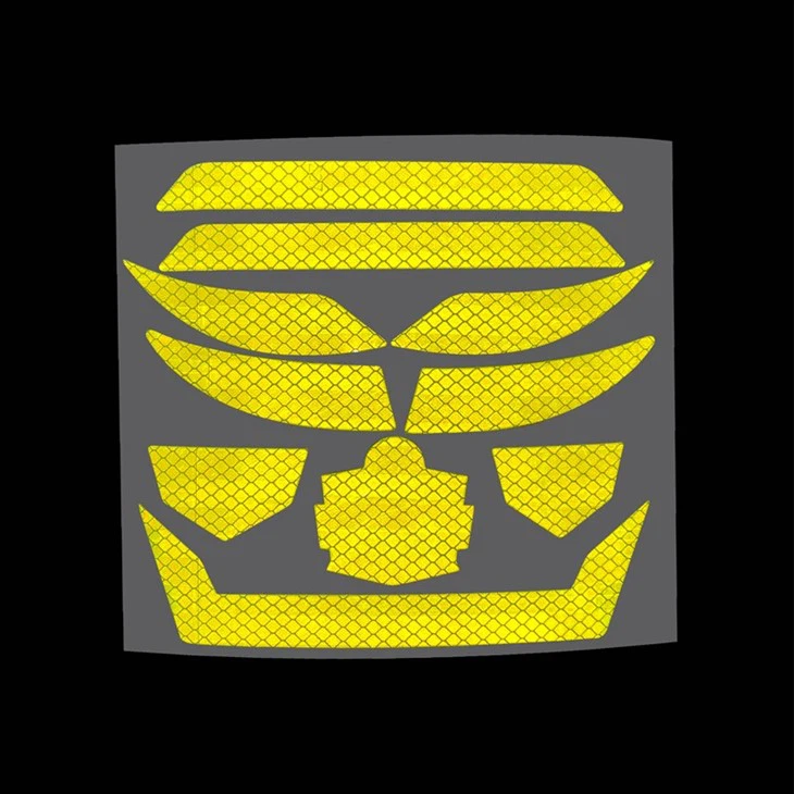 High Intensity Prismatic Yellow Reflective Hard Hat Sticker