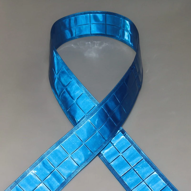 Blue Checkered PVC Reflective Tape For Clothing 3 Blue Checkered PVC Reflective Tape For Clothing 3