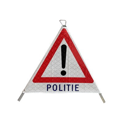 Panneau d'avertissement pliable et réfléchissant rouge et blanc Politie