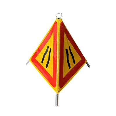 Panneau d'avertissement pliable réfléchissant pour route étroite